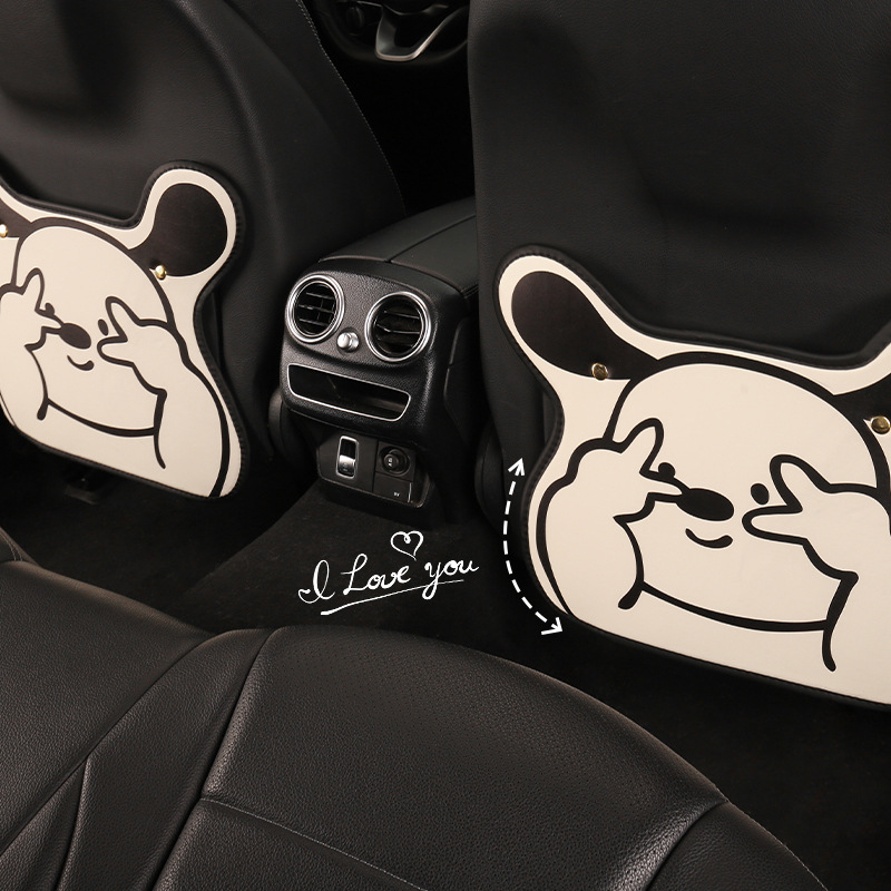Protecție pentru spatele scaunului auto – model cartoon, material PU, umplutură burete, stil universal, potrivit pentru toate sezoanele