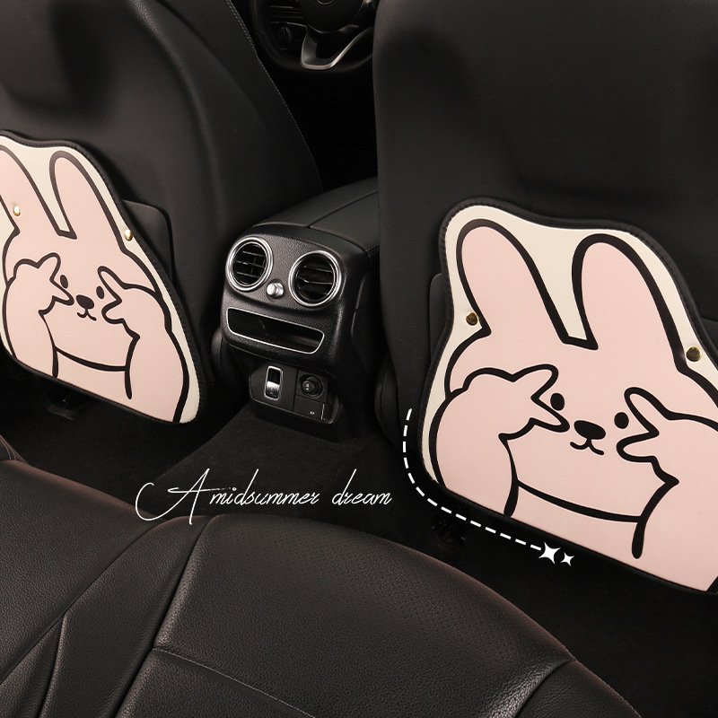 Protecție pentru spatele scaunului auto – model cartoon, material PU, umplutură burete, stil universal, potrivit pentru toate sezoanele