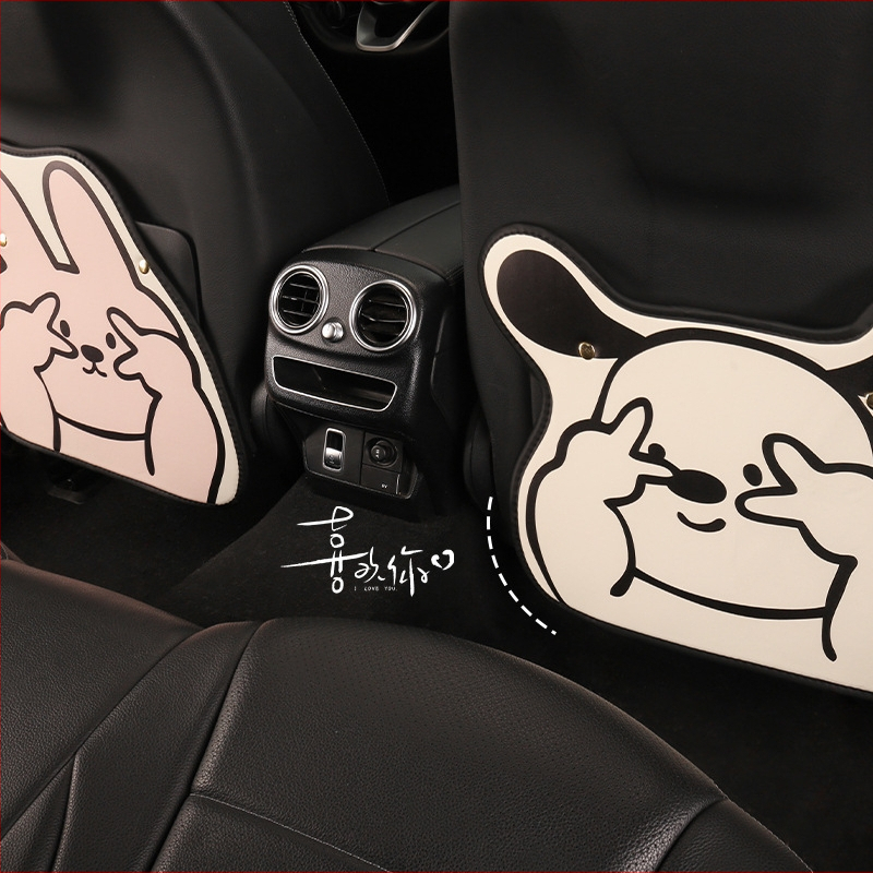 Protecție pentru spatele scaunului auto – model cartoon, material PU, umplutură burete, stil universal, potrivit pentru toate sezoanele