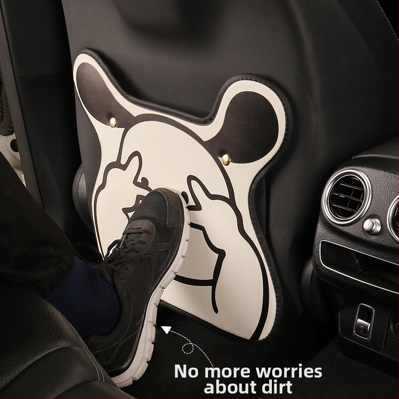 Protecție pentru spatele scaunului auto – model cartoon, material PU, umplutură burete, stil universal, potrivit pentru toate sezoanele