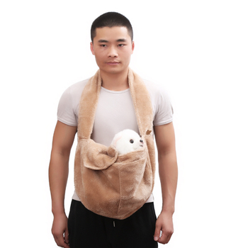 Geantă pluș pentru pisici și câini – geantă crossbody portabilă, Velvet, moale, capacitate 50, culoare solidă