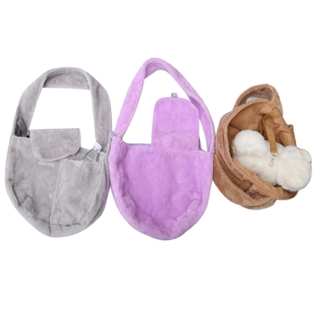 Geantă pluș pentru pisici și câini – geantă crossbody portabilă, Velvet, moale, capacitate 50, culoare solidă