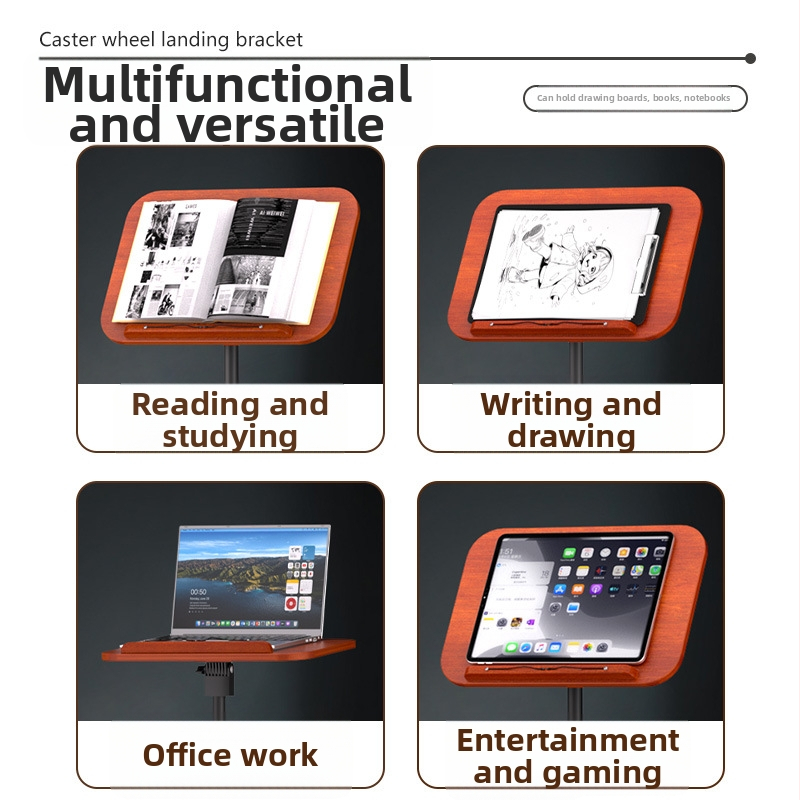 Drevený podlahový stojan na čítanie so zdvíhacou reguláciou, masívne drevo, univerzálna kompatibilita, 650 g, OEM Spracovanie