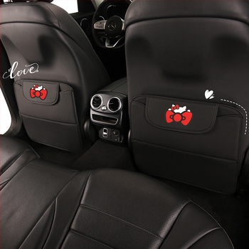 Protecție pentru spatele scaunului auto cu spațiu de depozitare, model cartoon, material PU, umplutură burete, imprimare logo