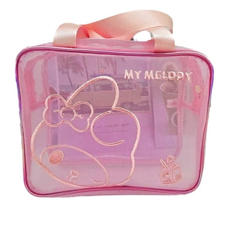 Toaletná taštička na cestovanie, model Wt-02 sieťová štvorcová taška; materiál: nylon a sieťka; tvar: kabelka; štýl: japonský