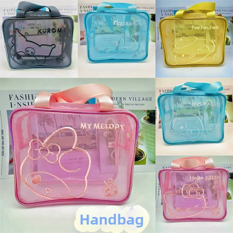 Toaletná taštička na cestovanie, model Wt-02 sieťová štvorcová taška; materiál: nylon a sieťka; tvar: kabelka; štýl: japonský