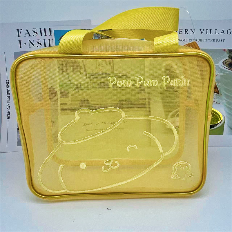 Toaletná taštička na cestovanie, model Wt-02 sieťová štvorcová taška; materiál: nylon a sieťka; tvar: kabelka; štýl: japonský