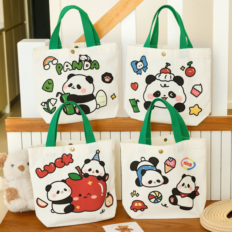Hangsu Platnena torba za rame s crtanim pandom