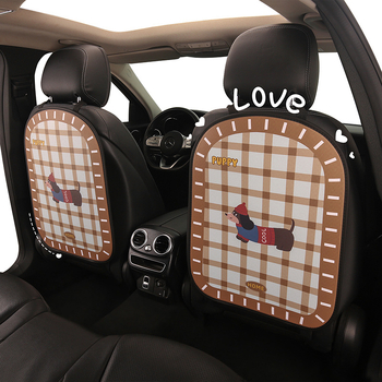 Protecție pentru spatele scaunului auto cu model Cartoon Dachshund, material PU, umplutură burete, potrivită pentru toate anotimpurile
