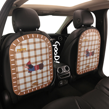 Protecție pentru spatele scaunului auto cu model Cartoon Dachshund, material PU, umplutură burete, potrivită pentru toate anotimpurile