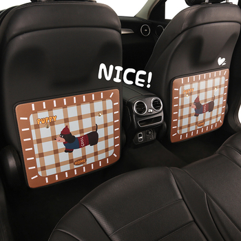 Protecție pentru spatele scaunului auto cu model Cartoon Dachshund, material PU, umplutură burete, potrivită pentru toate anotimpurile