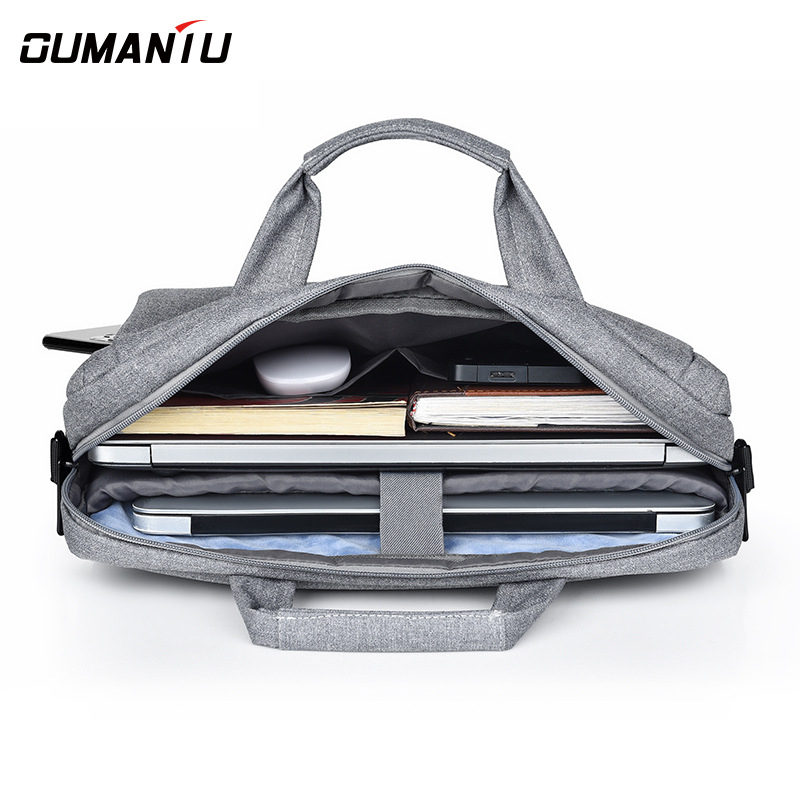 Torba za prijenosno računalo od Oxford platna, vodootporna, zatvaranje na zip, podstavljeni odjeljak za računalo, unutarnji džepovi za telefon i identifikaciju