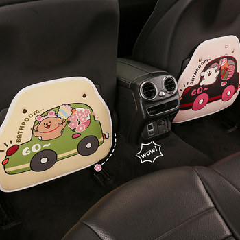 Protector pentru tetieră auto, design agățat, model desen animat, material PU, umplutură burete, pentru toate anotimpurile