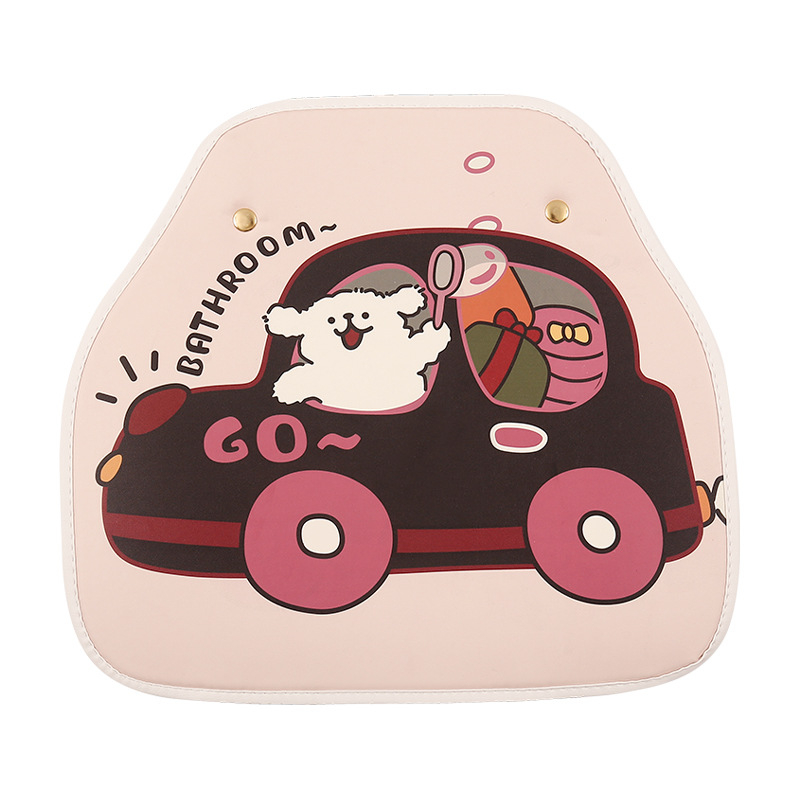 Protector pentru tetieră auto, design agățat, model desen animat, material PU, umplutură burete, pentru toate anotimpurile