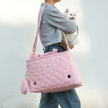 Geantă pentru animale de companie cu curea de umăr portabilă, respirabilă, capacitate mare, cross-body pliabilă pentru ieșiri; material: țesătură tehnică; capacitate 10 kg