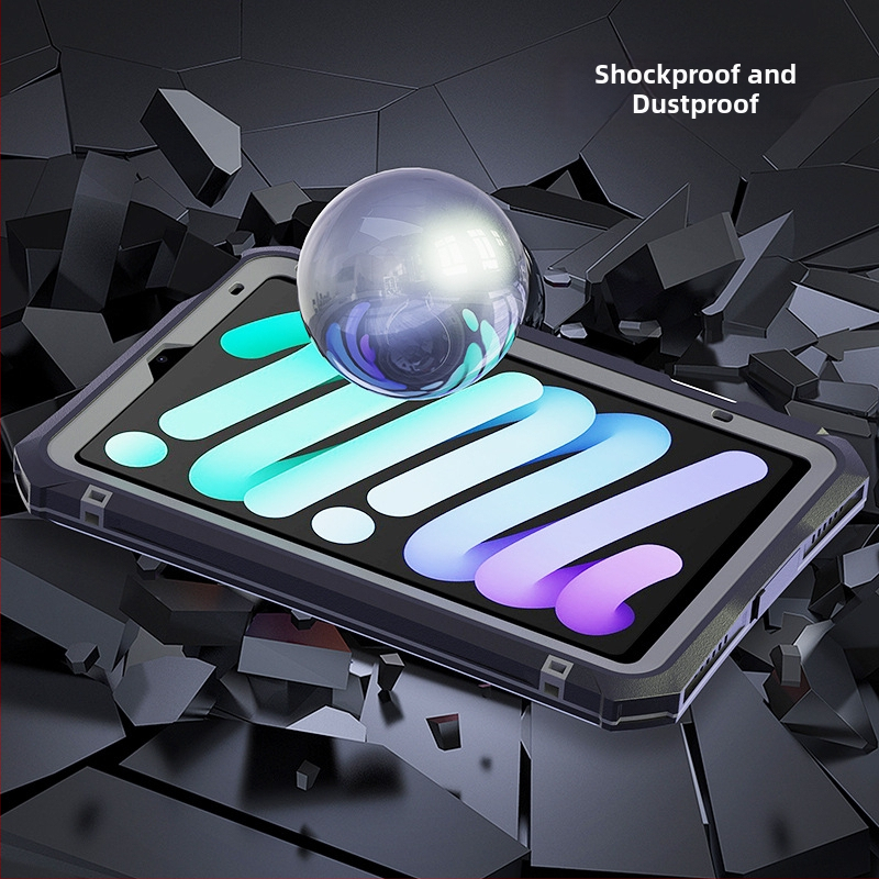 Ūdensizturīgs vāciņš Apple iPad mini 6 — izturīgs pret triecieniem, ar statīvu, siltuma vadība, PC+TPU+PET konstrukcija