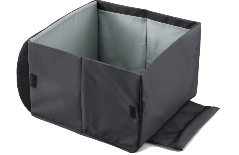 Fatiir Pernă lombară auto cu cutie de depozitare, 2-n-1 pliabilă, multifuncțională, universală pentru toate cele patru anotimpuri