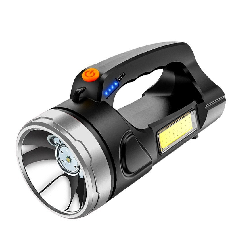 Ръчно фенерче LED+COB, презареждаема батерия 1500mAh, 30W, обсег 200–500 м