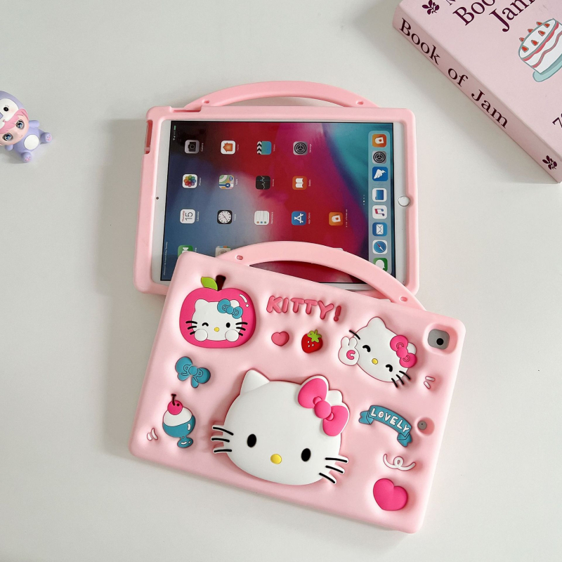 Silīkoniskais aizsargapvalks iPad, mīksta korpusa cartoon stils, pretnes nolietojumam un kritieniem, karstpressešana, saderīgs ar Apple ierīcēm