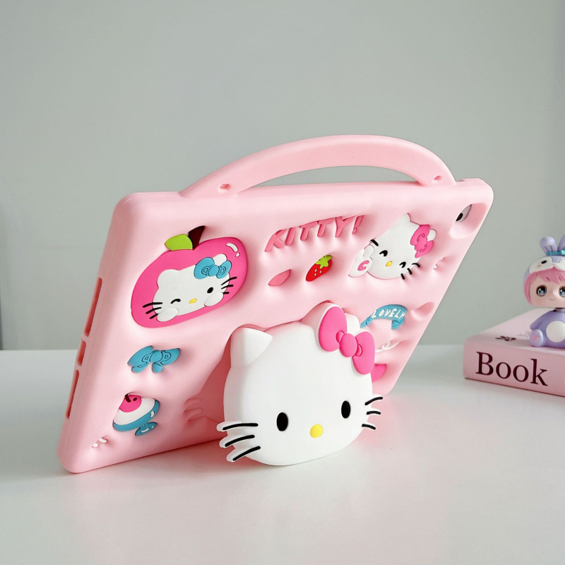 Silīkoniskais aizsargapvalks iPad, mīksta korpusa cartoon stils, pretnes nolietojumam un kritieniem, karstpressešana, saderīgs ar Apple ierīcēm