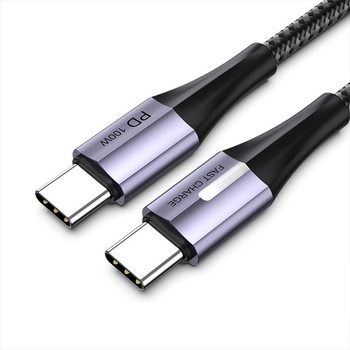 Kabel Type-C PD100W, pleteni, dužine 1 m, s jednim krajem, brzo punjenje