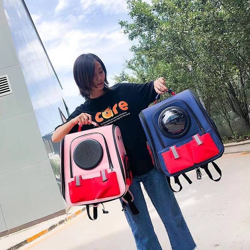 PVC-anyagú kisállat táska, űr-kapszula design, légáteresztő merev héj, macskák és kutyák számára, 35L kapacitás