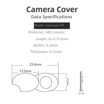 ABS plastiko kameros dangtelis su pasukama privatumo apsauga, skirtas kompiuteriui ir planšetei, modelis T9