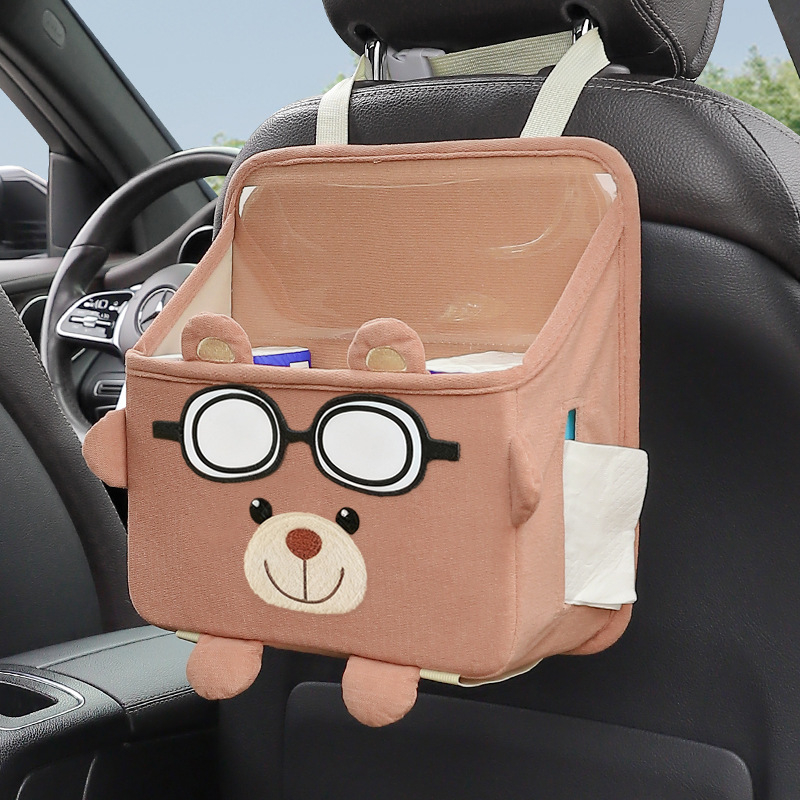 Torba za pohranu iza stražnjeg sjedala automobila - pamuk materijal, višenamjenska pohrana, s ručkom, suho/mokro odvajanje
