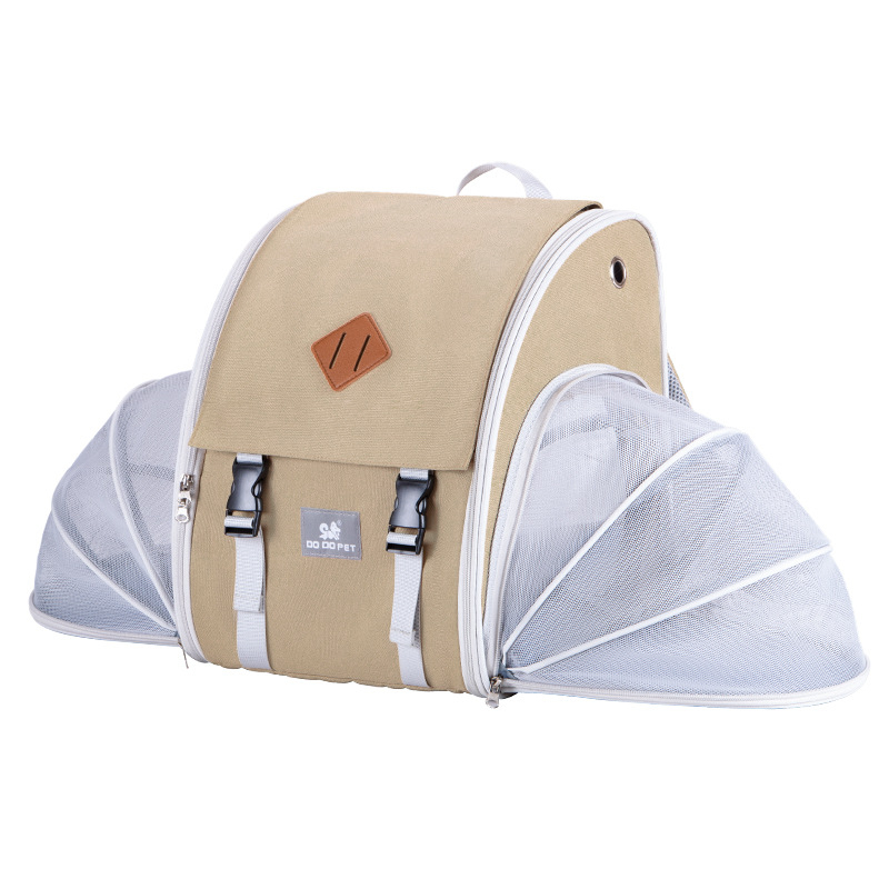 Macska- és kutyaszállító hátizsák, hordozható, bővíthető, összecsukható, közepes kapacitás, Oxford anyag + háló