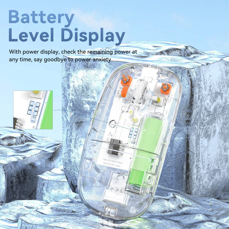 Безжична мишка с двоен режим 2.4G/Bluetooth, USB интерфейс (1600dpi, 4 клавиша, до 10 м)