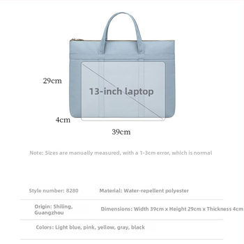 Kabelka A8280 – kórejský štýl, polyester, zips, vnútorné vrecká na telefón, ID kartu a notebook, vhodná pre notebooky, tablety a iPad