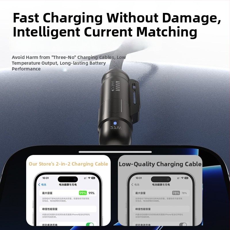 4-u-1 kabel za brzo punjenje i prijenos podataka - PD 240W, Lightning i USB-C, kompatibilan s Apple 16/17, Huawei, Android tabletima i prijenosnim računalima