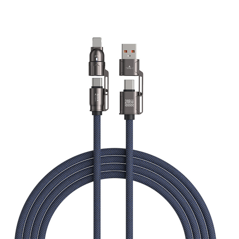 4-u-1 kabel za brzo punjenje i prijenos podataka - PD 240W, Lightning i USB-C, kompatibilan s Apple 16/17, Huawei, Android tabletima i prijenosnim računalima