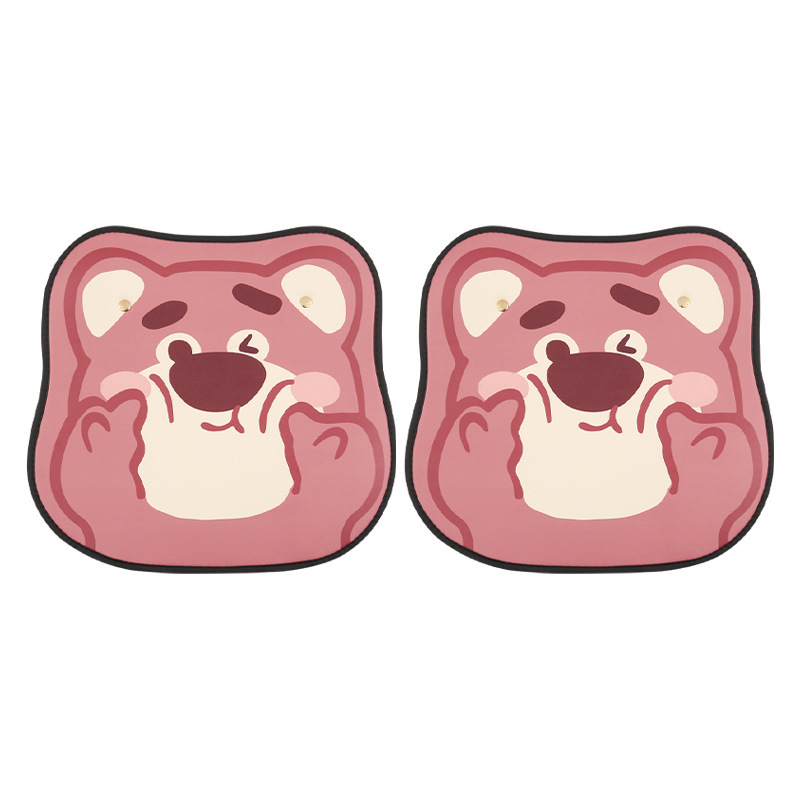 Protector pentru spatele scaunului auto, piele, model urs cu căpșuni, stil plat, Xuan ruyi