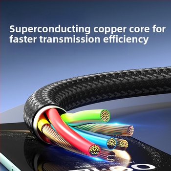 Cablu de date Type-C împletit, încărcare rapidă, 240W PD, conectare unică