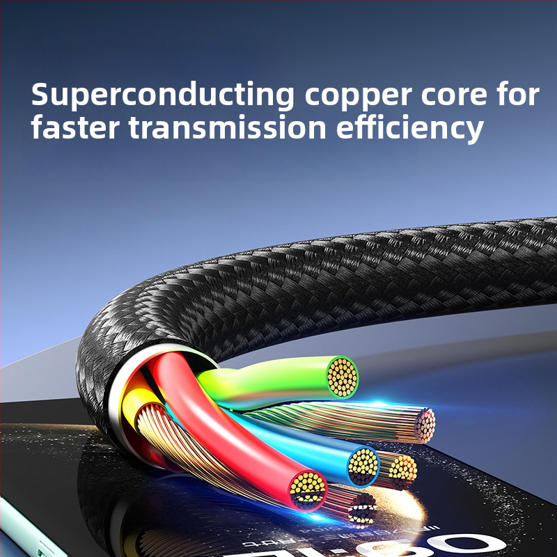 Cablu de date Type-C împletit, încărcare rapidă, 240W PD, conectare unică