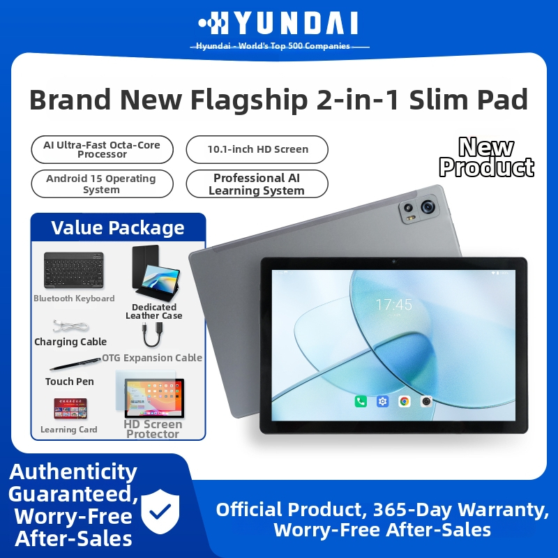 Hyundai Y108 Android planšetdators, 10,1 collu ekrāns, 128GB SSD atmiņa, astoņkodolu procesors, 4G Dual-SIM