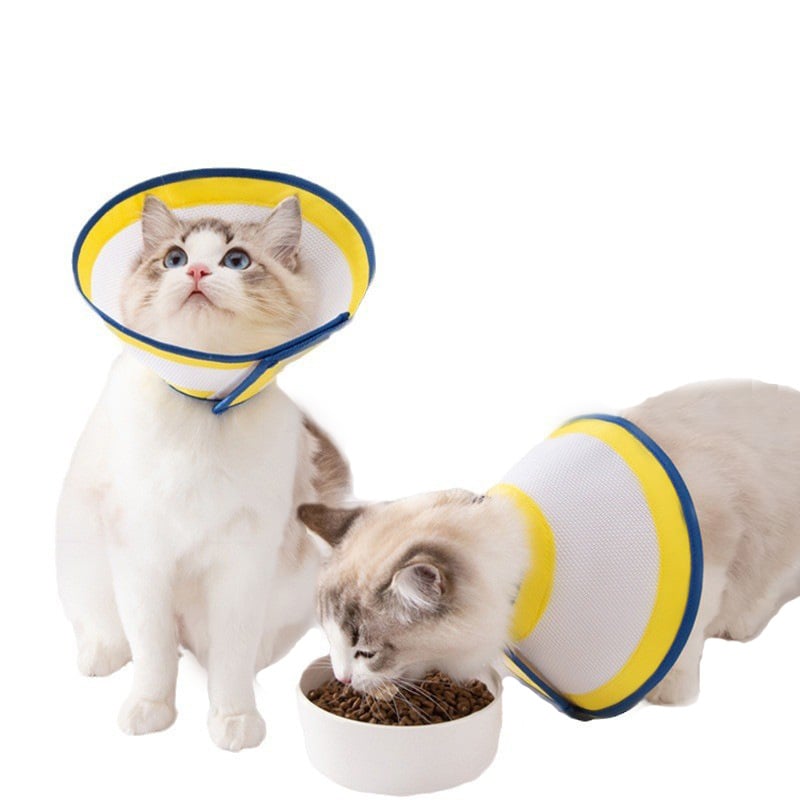 Colier elisabetean pentru animale – plasă respirabilă, închidere Velcro, anti-lingere, anti-zgâriere, protecție postoperatorie