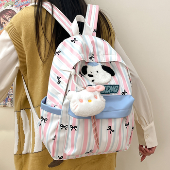 Σακίδιο σχολικό από Oxford ύφασμα, unisex, διαπνέον, αντικλοπή, με σχέδιο anime, καμπύλες ιμάντες, άνοιξη 2025