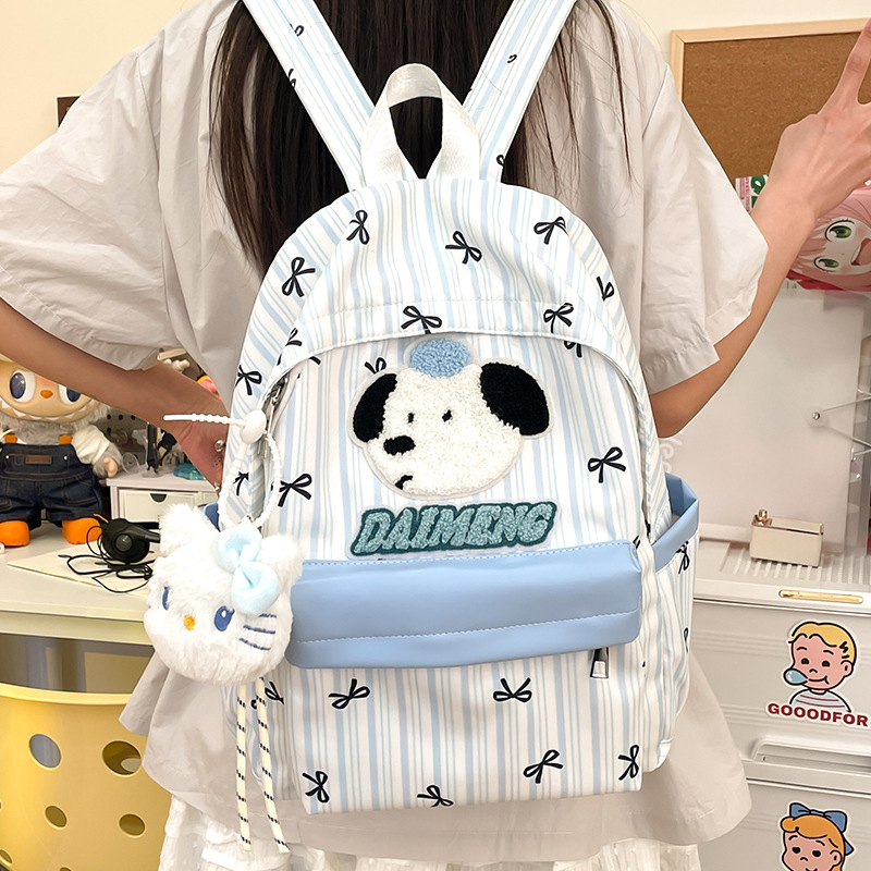 Σακίδιο σχολικό από Oxford ύφασμα, unisex, διαπνέον, αντικλοπή, με σχέδιο anime, καμπύλες ιμάντες, άνοιξη 2025