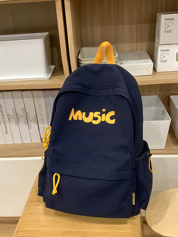 Раница с букви за гимназистки — Oxford раница с азбучен принт, голям капацитет, дишаща, извити презрамки, полиестерна подплата, корейски стил училищна чанта