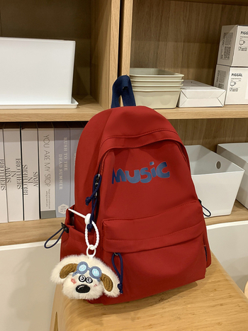 Раница с букви за гимназистки — Oxford раница с азбучен принт, голям капацитет, дишаща, извити презрамки, полиестерна подплата, корейски стил училищна чанта