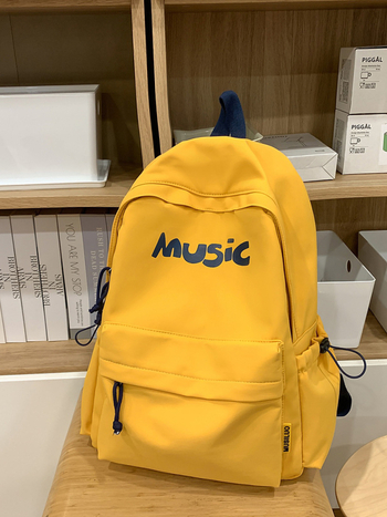 Раница с букви за гимназистки — Oxford раница с азбучен принт, голям капацитет, дишаща, извити презрамки, полиестерна подплата, корейски стил училищна чанта