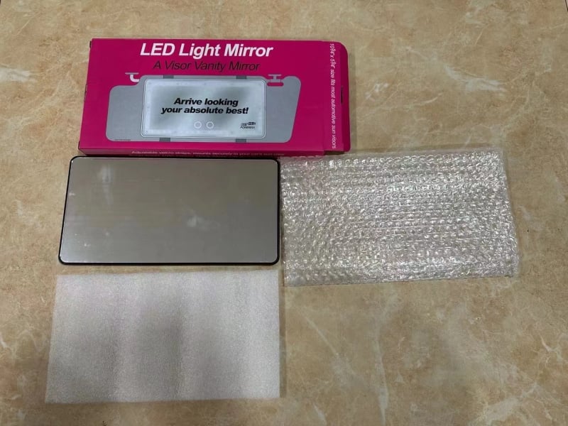 Козметично огледало за автомобил със Snap-On монтаж, универсална съвместимост, минималистичен стил, печат на лого