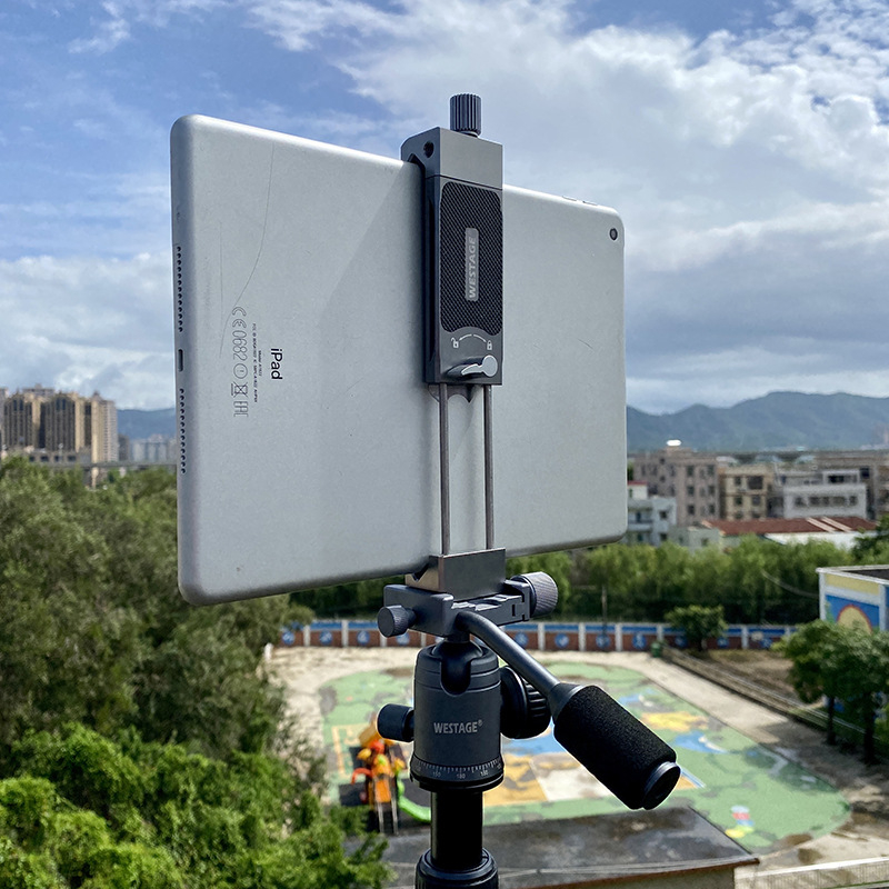 Suport rotativ pentru tabletă din aliaj de aluminiu, clemă spirală, compatibil universal, greutate 0,69 kg