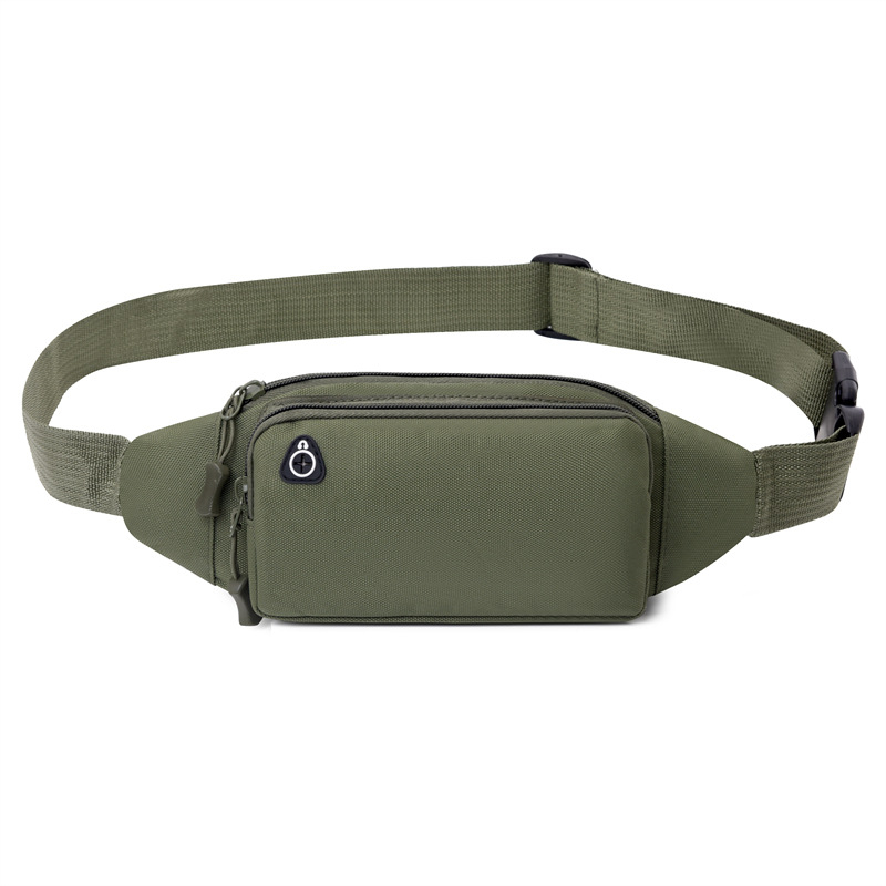 Geantă de talie din pânză pentru bărbați, crossbody – respirabilă, rezistentă la uzură, culoare solidă, căptușeală poliester, lansare toamna 2025, pentru uz zilnic