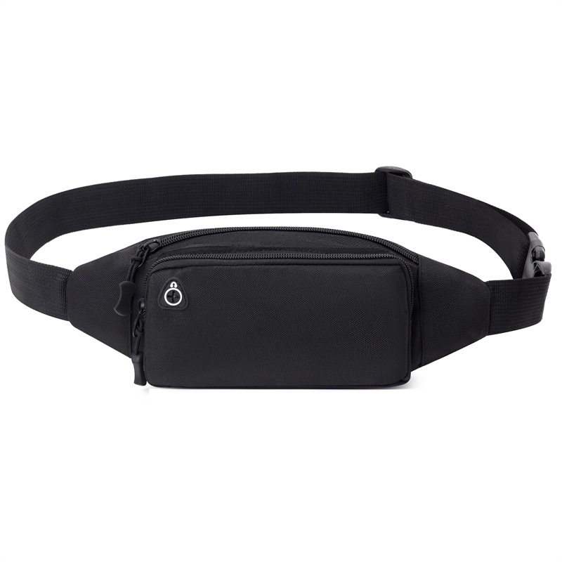 Geantă de talie din pânză pentru bărbați, crossbody – respirabilă, rezistentă la uzură, culoare solidă, căptușeală poliester, lansare toamna 2025, pentru uz zilnic