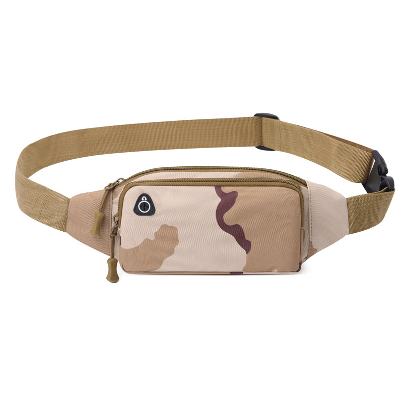 Geantă de talie din pânză pentru bărbați, crossbody – respirabilă, rezistentă la uzură, culoare solidă, căptușeală poliester, lansare toamna 2025, pentru uz zilnic