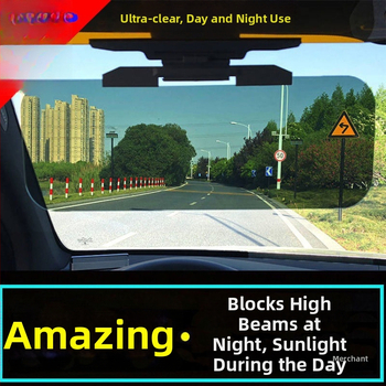 Automobilio priešakinio žvilgsnio veidrodėlis – dienos/nakties dviguba funkcija, universalus, lipiniu tvirtinimu