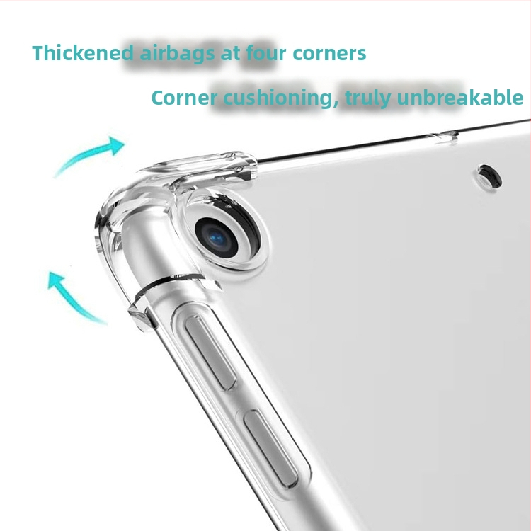 Caurspīdīgs TPU iPad vāciņš ar gaisa spilvena dizainu – triecienizturīgs, pret nospiedumiem, nodilumizturīgs, pret kritieniem, saderīgs ar Apple iPad